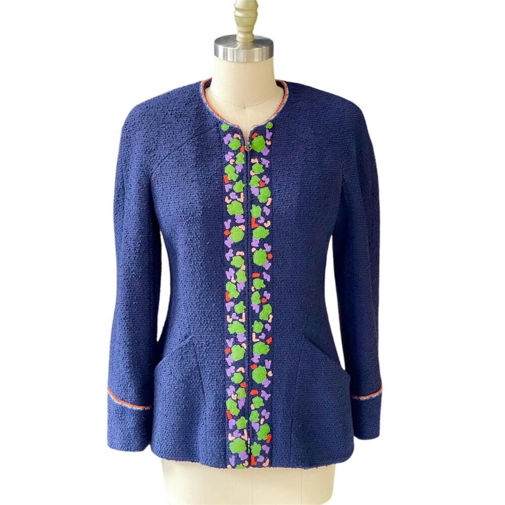 Chanel Royal Blue Boucle VintageJacket /1997 Fall Collection by Karl Lagerfeld